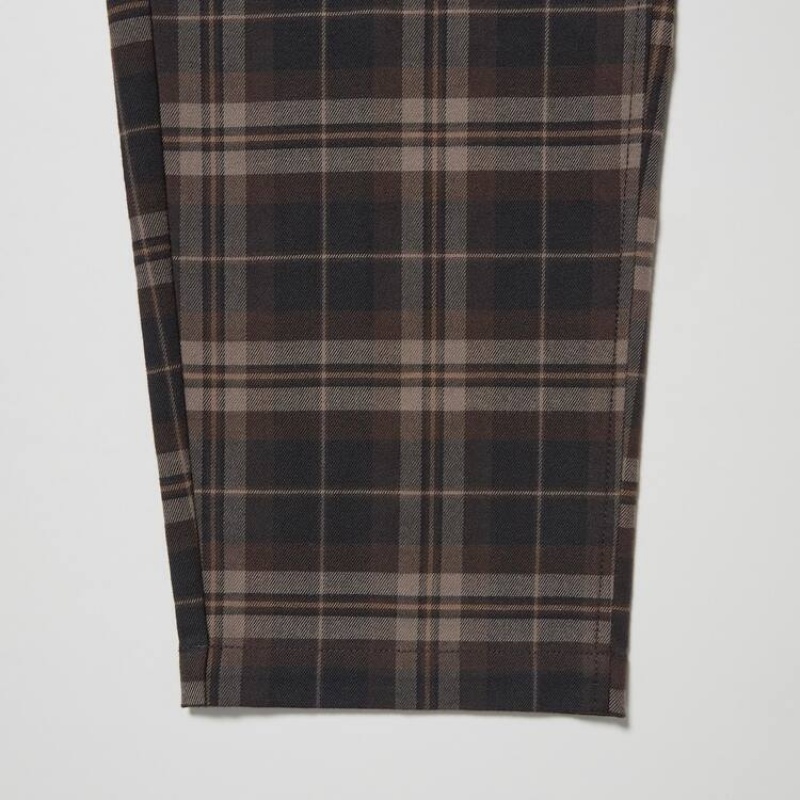 Uniqlo Flannel Ankle Length Men's Trousers Brown | FCUTQE286