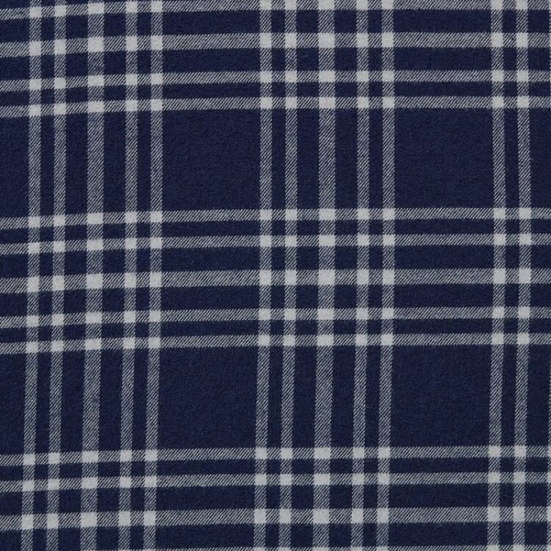 Uniqlo Flannel Regular Fit Checked (Button-down Collar) Men's Shirts Navy | XPQGBF465