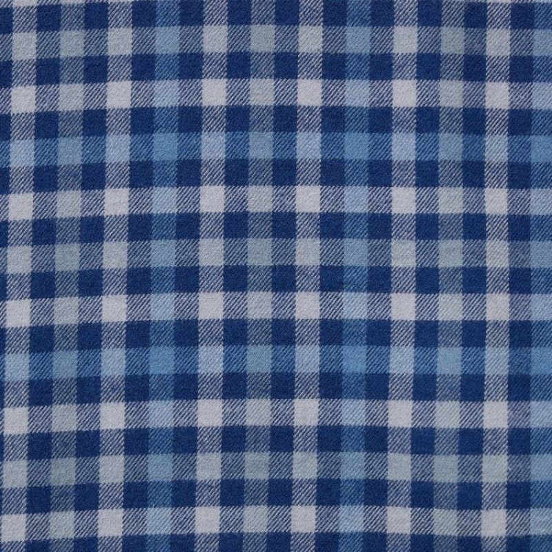 Uniqlo Flannel Regular Fit Checked (Button-down Collar) Men's Shirts Blue | OCBSUK125