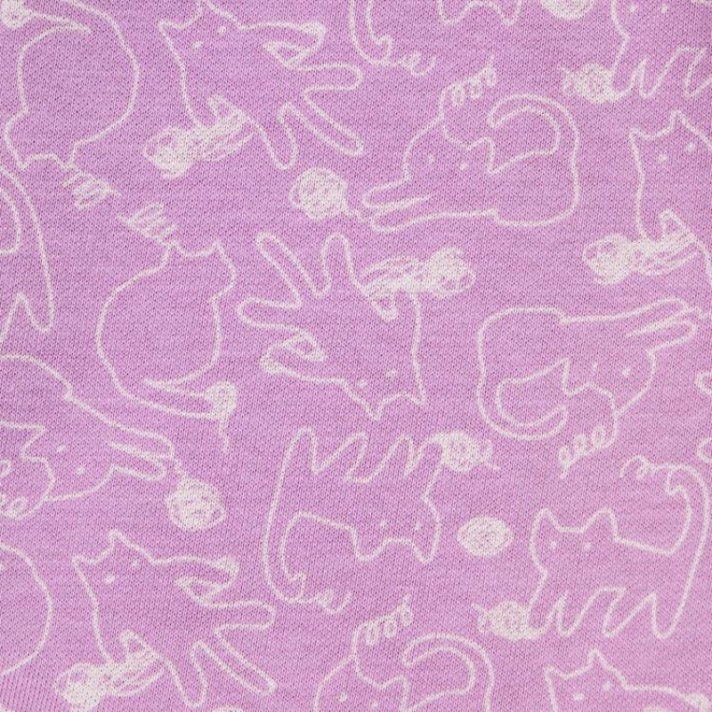 Uniqlo Fleece Cat Print Baby Leggings Pink | MRUEPB634