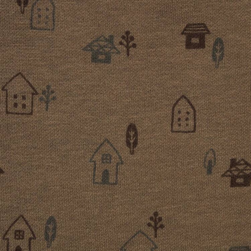 Uniqlo Fleece House Print Baby Leggings Brown | DPOGKE425