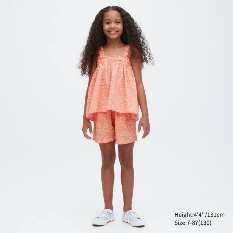 Uniqlo Gathered Camisole Kids' Blouse Light Orange | POHDIK834