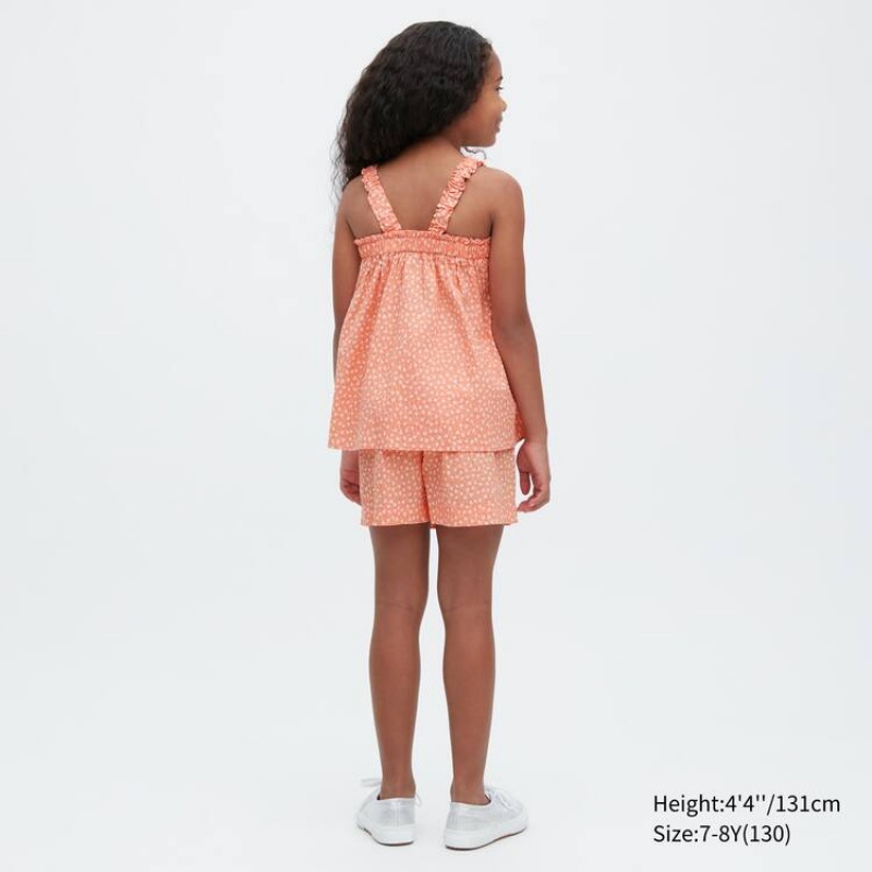 Uniqlo Gathered Camisole Kids' Blouse Light Orange | POHDIK834