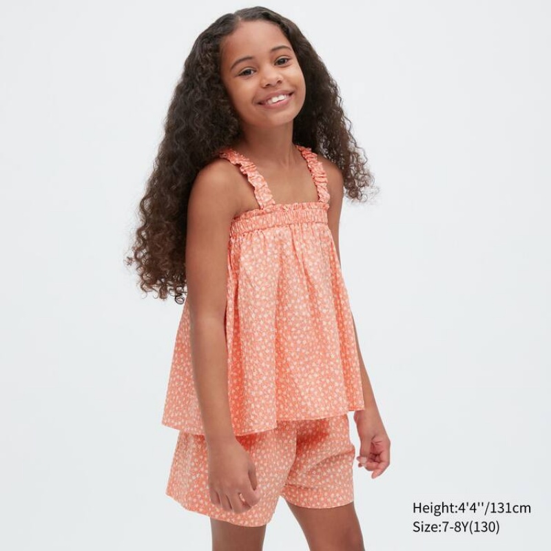 Uniqlo Gathered Camisole Kids\' Blouse Light Orange | POHDIK834