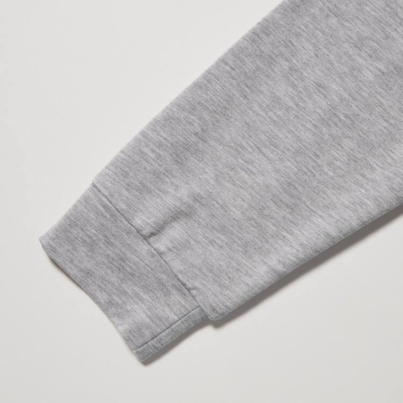 Uniqlo Heattech Extra Warm Cotton Heather Crew Neck Long Sleeved Thermal Men's Tops Grey | YMKRPU580