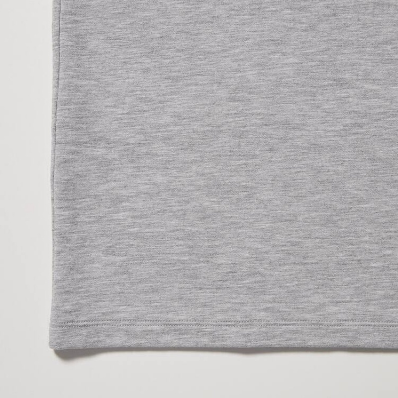 Uniqlo Heattech Extra Warm Cotton Heather Crew Neck Long Sleeved Thermal Men's Tops Grey | YMKRPU580