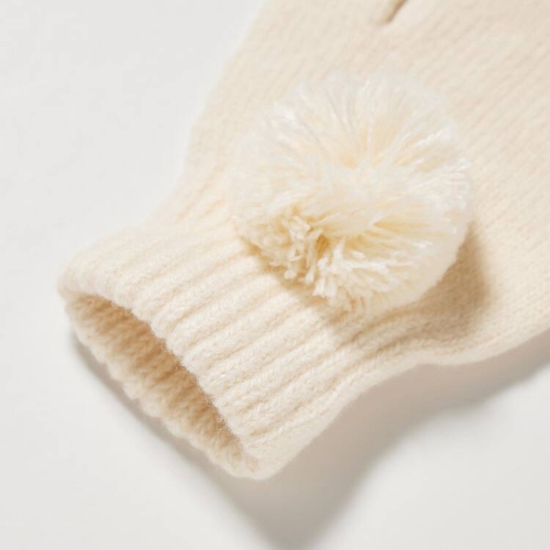 Uniqlo Heattech Knitted Gloves Kids' Gloves White | EVSWLB049