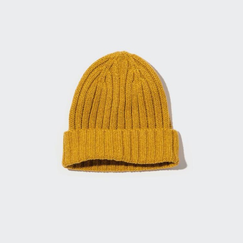 Uniqlo Heattech Knitted Kids\' Caps Yellow | ARUCOI521