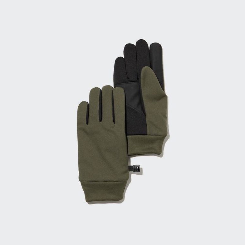 Uniqlo Heattech Lined Touchscreen Thermal Gloves Kids\' Gloves Olive | ULFHXI563