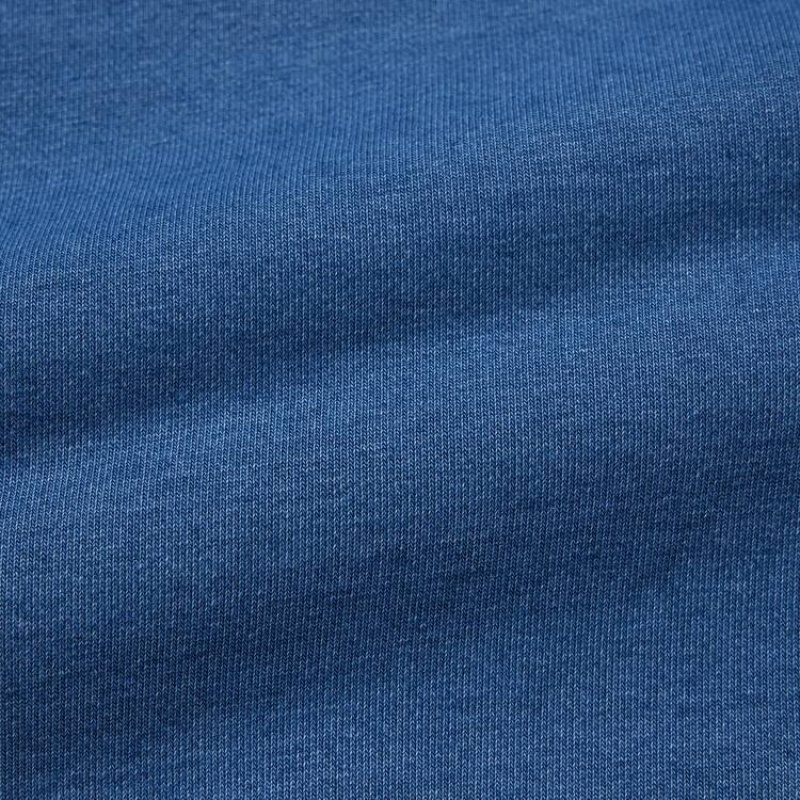 Uniqlo Indigo Sweat Half-zipped Pullover Men's Sweatshirts Blue | RJFVGD437