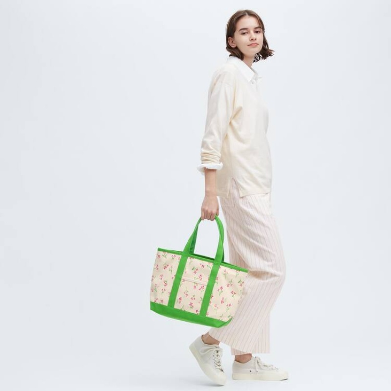 Uniqlo Ines De La Fressange Canvas Tote Women's Bags White | OKZXVQ984