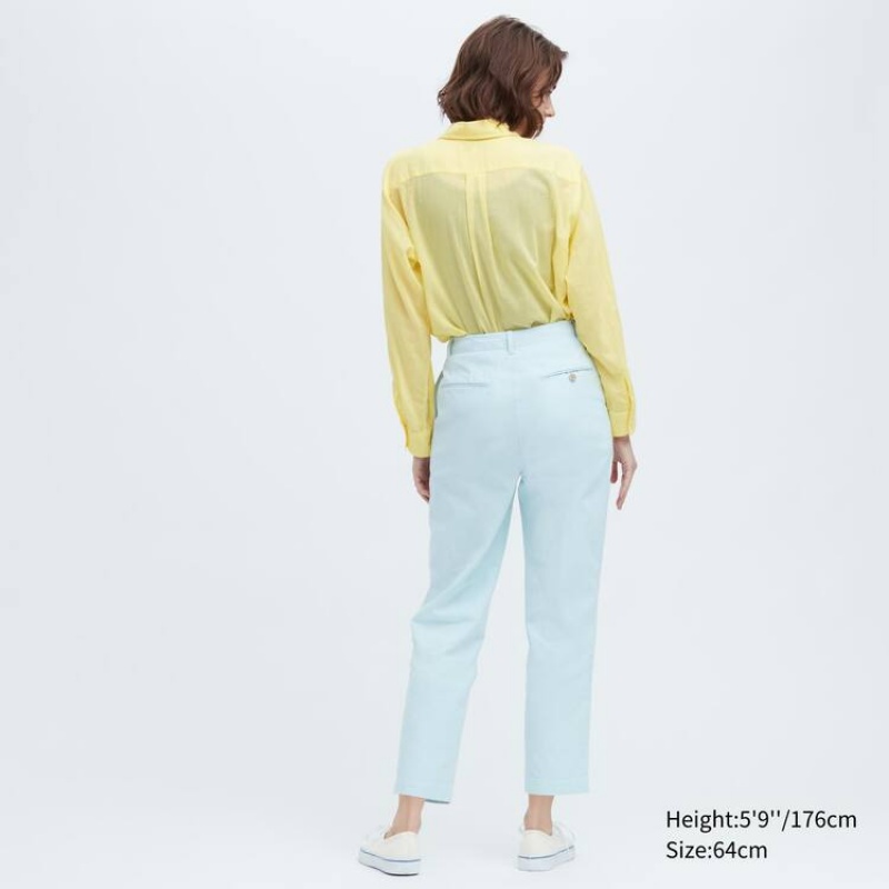 Uniqlo Ines De La Fressange Cotton Chino Women's Trousers Blue | AZCKPE596