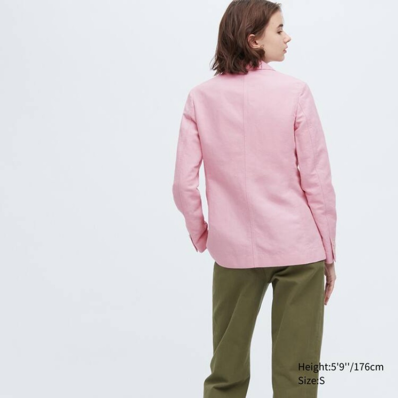 Uniqlo Ines De La Fressange Linen Cotton Blend Women's Jackets Pink | XOLDEY713