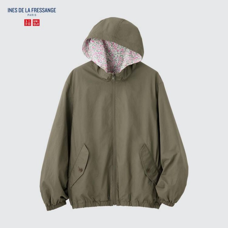 Uniqlo Ines De La Fressange Reversible Women's Parka Olive | LKRVWU267