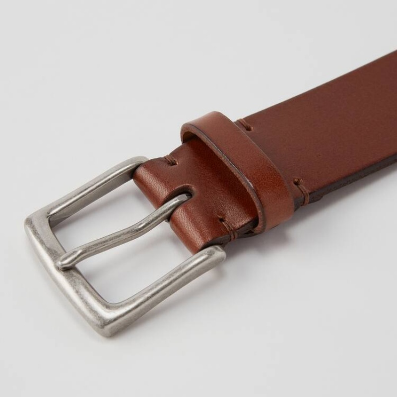 Uniqlo Italian Leather (2021 Season) Men's Belts Brown | DMIWUY815