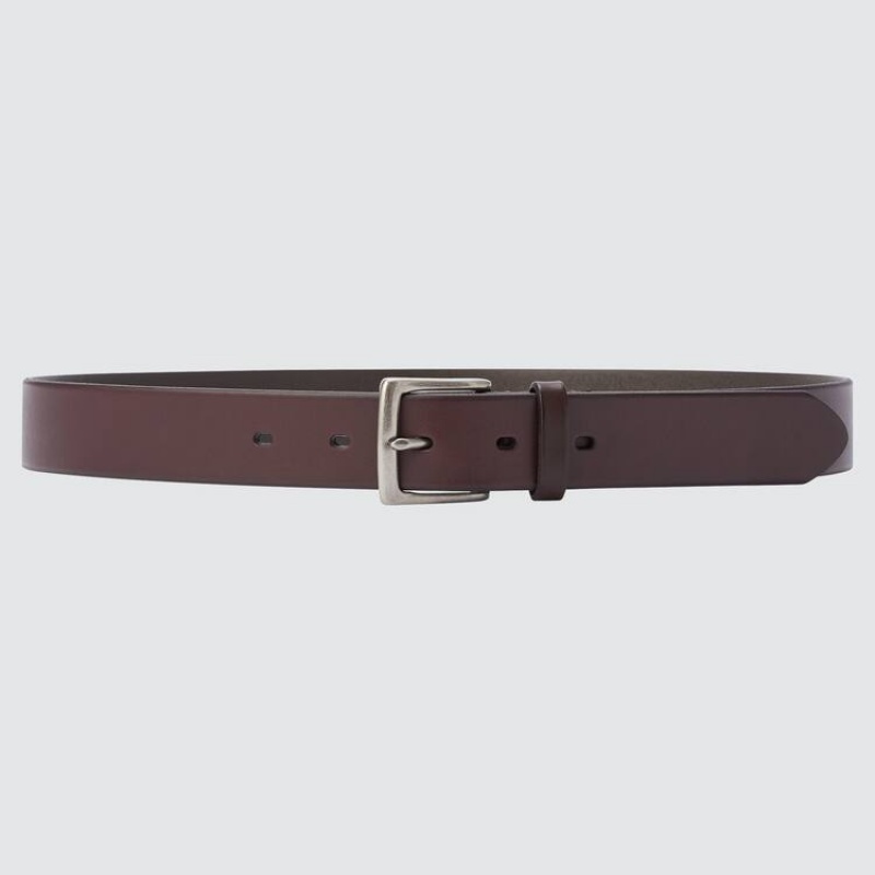 Uniqlo Italian Leather Men\'s Belts Brown | QFLTKO729