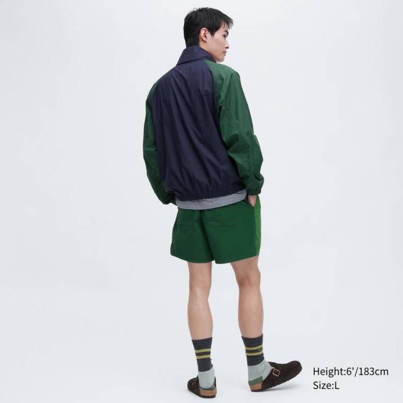 Uniqlo Jw Anderson Colour Block Active Utility Men's Shorts Green | KNBLSJ926