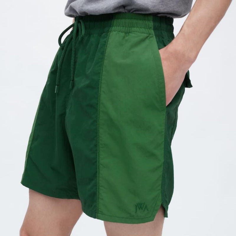 Uniqlo Jw Anderson Colour Block Active Utility Men's Shorts Green | KNBLSJ926