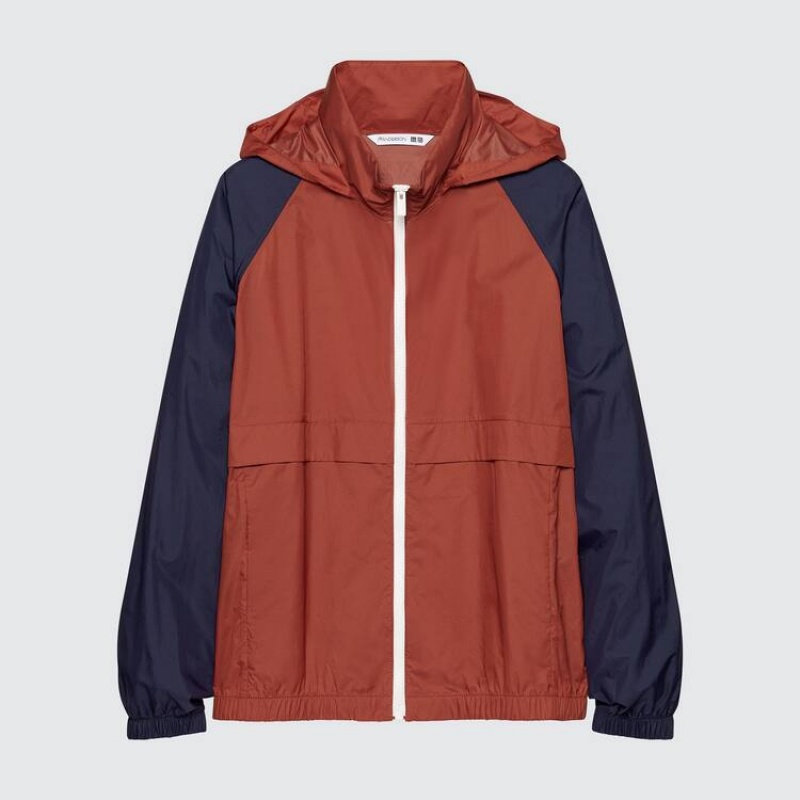 Uniqlo Jw Anderson Colour Block Uv Protection Men's Parka Red | KYVMIE908