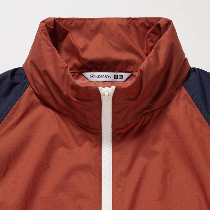 Uniqlo Jw Anderson Colour Block Uv Protection Men's Parka Red | KYVMIE908