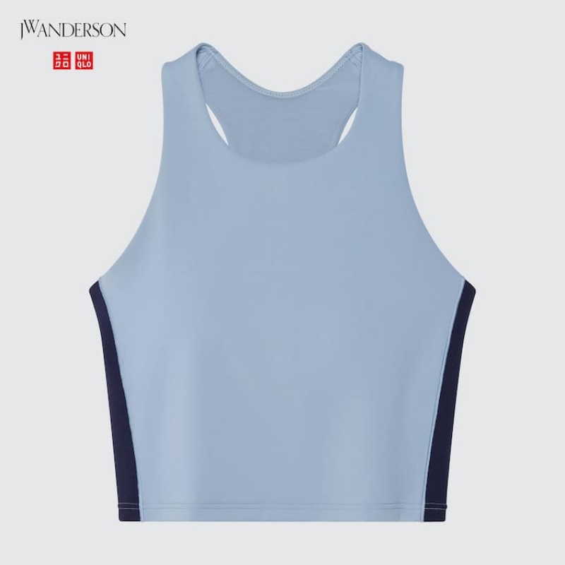 Uniqlo Jw Anderson Cropped Fit Sleeveless Women's Bras Blue | AFZXWC716