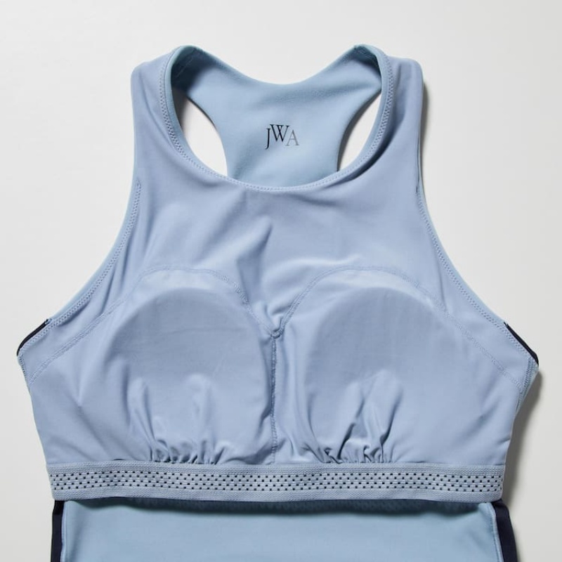 Uniqlo Jw Anderson Cropped Fit Sleeveless Women's Bras Blue | AFZXWC716