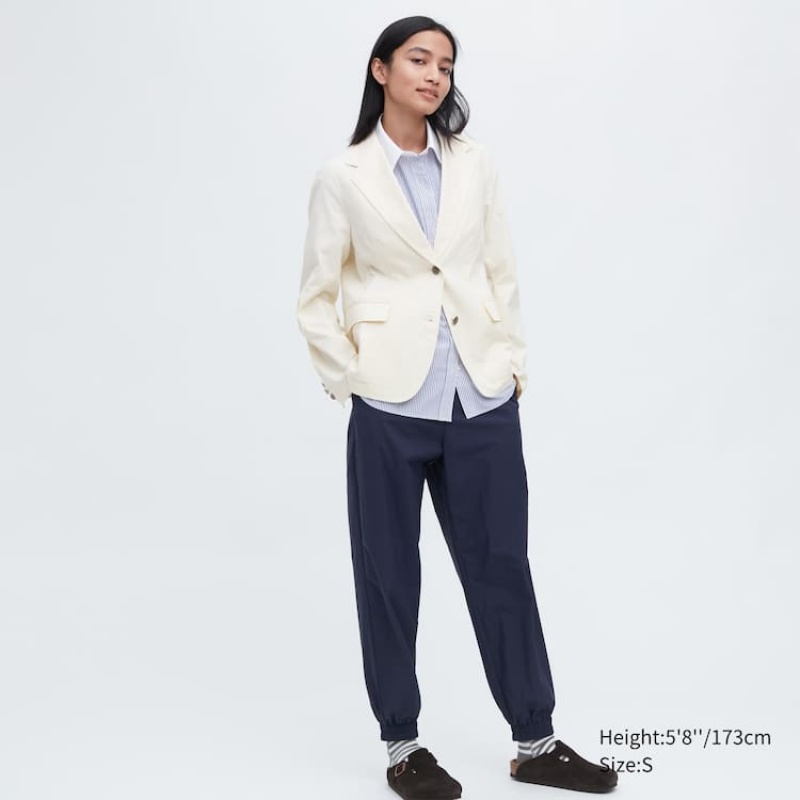 Uniqlo Jw Anderson Linen Blend Women's Jackets White | JKCTIY350