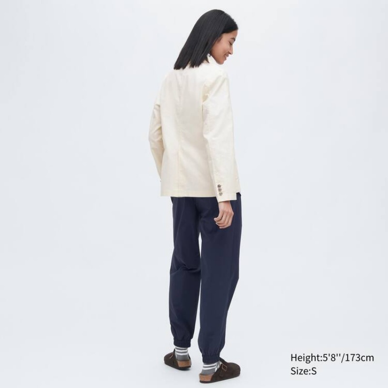 Uniqlo Jw Anderson Linen Blend Women's Jackets White | JKCTIY350