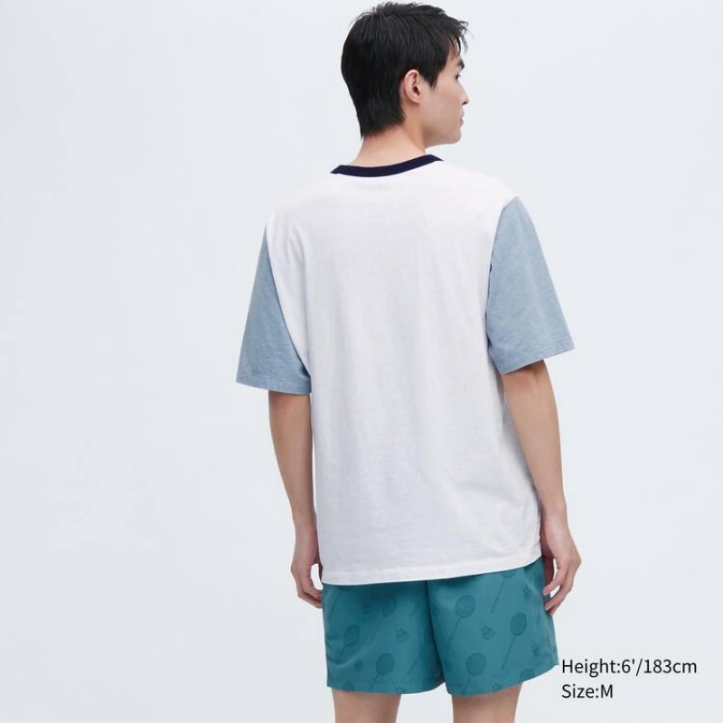 Uniqlo Jw Anderson Pocket Short Sleeved Men's T Shirts White | NYARMC513