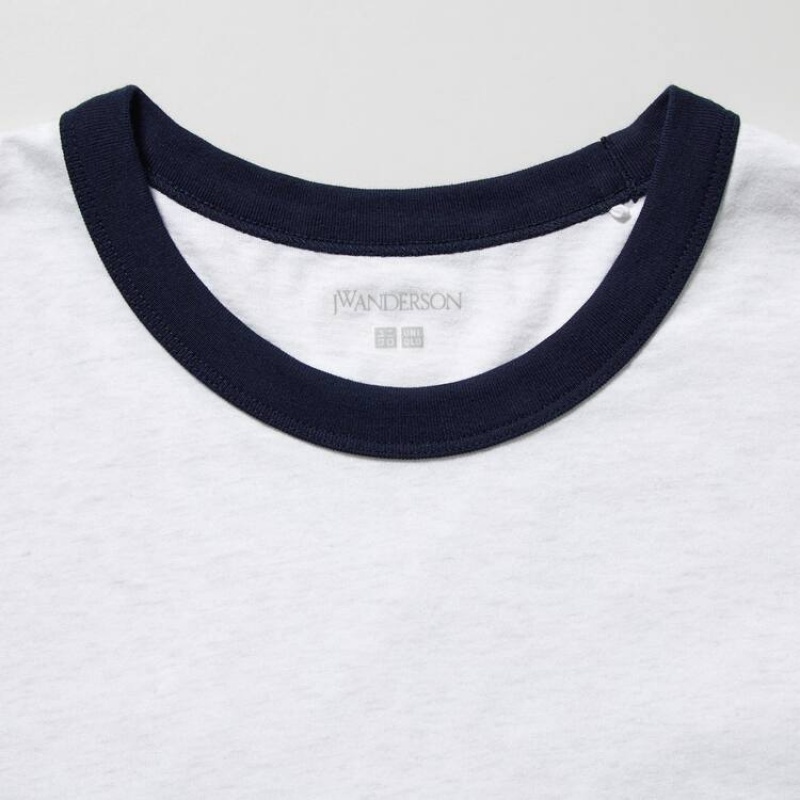 Uniqlo Jw Anderson Pocket Short Sleeved Men's T Shirts White | NYARMC513