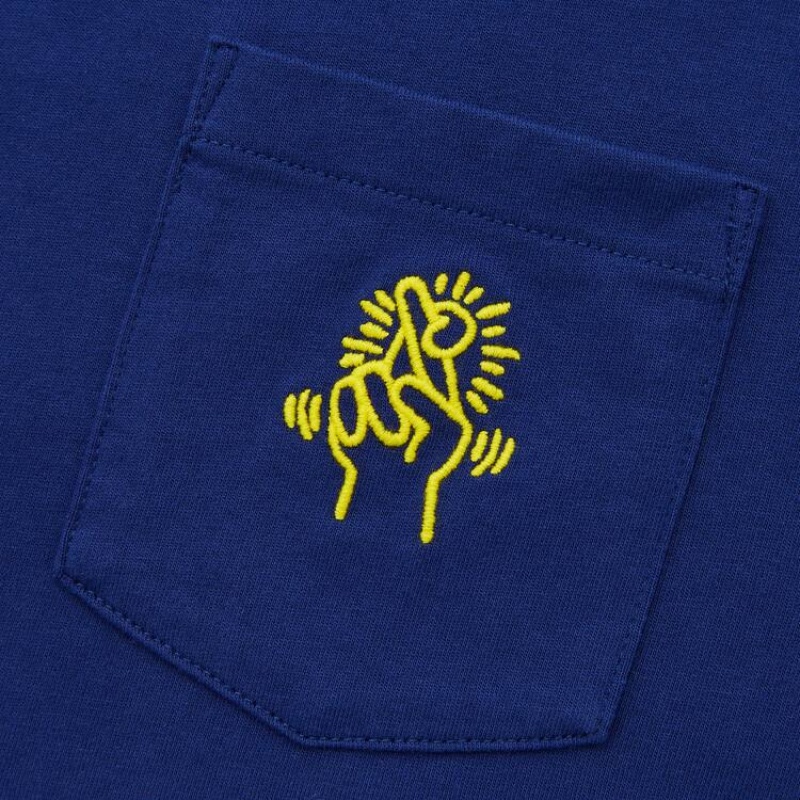 Uniqlo Keith Haring Ut Graphic Men's T Shirts Blue | VIOCBN642