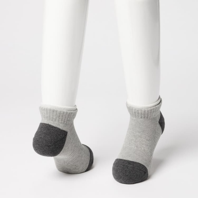 Uniqlo Layered Short (Three Pairs) Kids' Socks Grey / Black / Beige | QDWJYU657