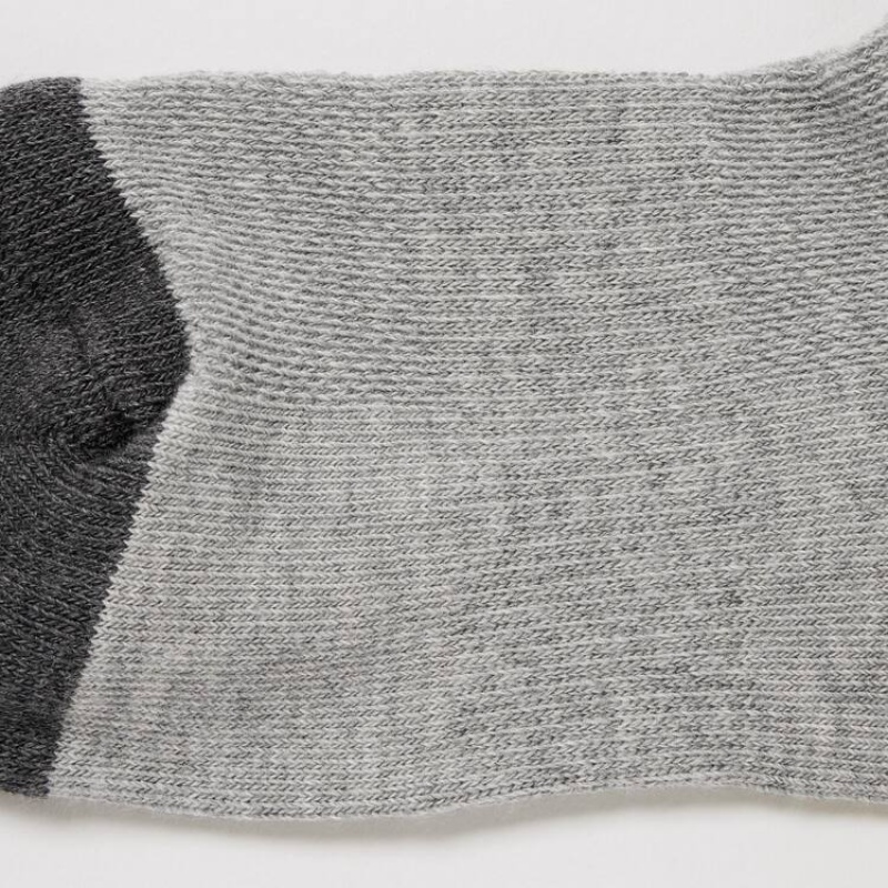 Uniqlo Layered Short (Three Pairs) Kids' Socks Grey / Black / Beige | QDWJYU657