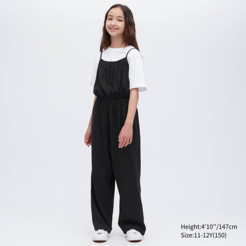 Uniqlo Linen Blend Kids' Jumpsuit Black | QDLYAG529