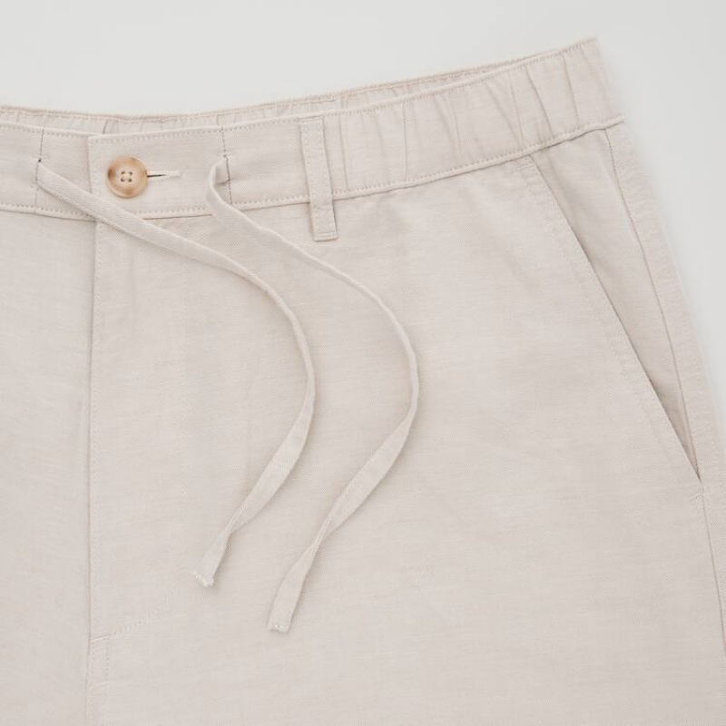 Uniqlo Linen Blend Men's Shorts Beige | OJCPTD463