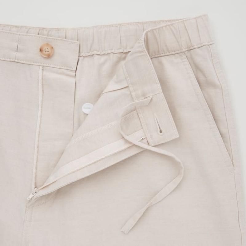 Uniqlo Linen Blend Men's Shorts Beige | OJCPTD463