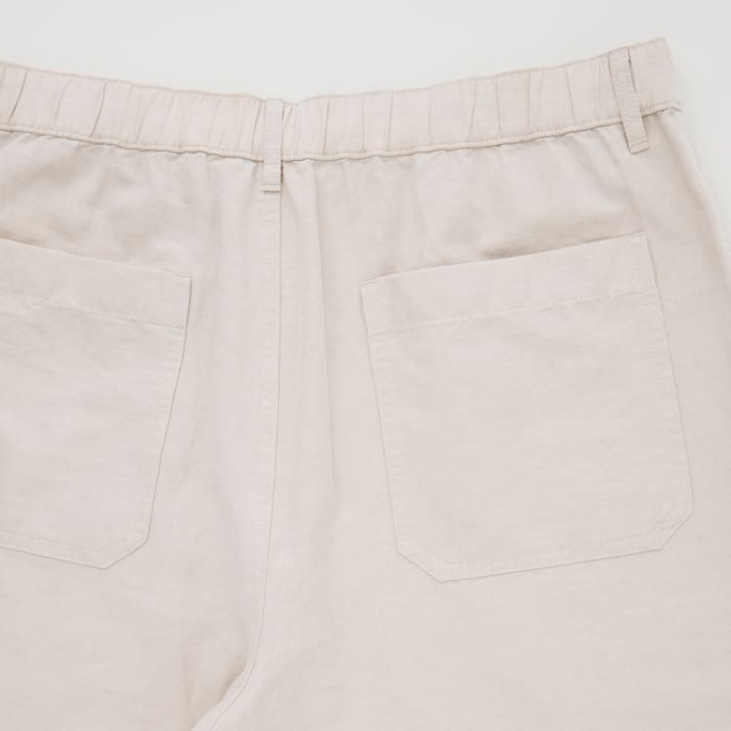 Uniqlo Linen Blend Men's Shorts Beige | OJCPTD463