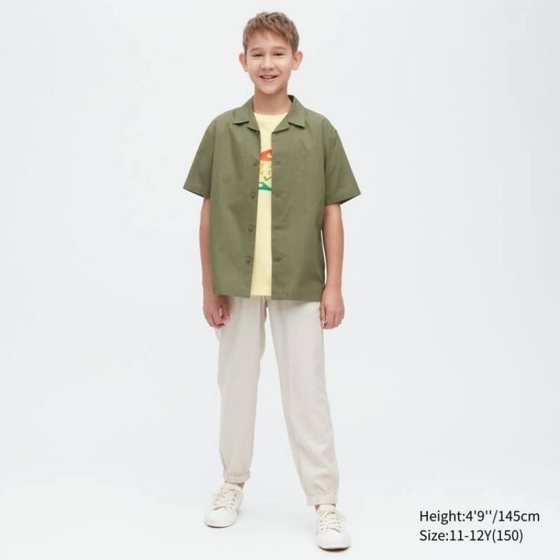 Uniqlo Linen Blend Relaxed Fit Kids' Jogger Beige | HBVRYN670