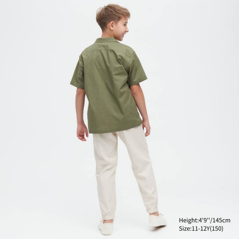 Uniqlo Linen Blend Relaxed Fit Kids' Jogger Beige | HBVRYN670