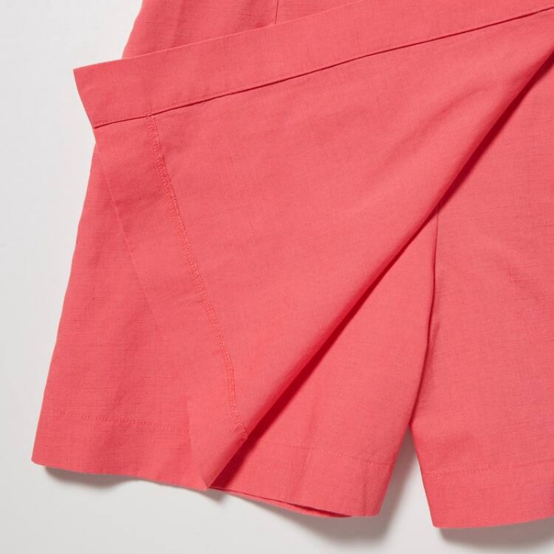 Uniqlo Linen Blend Skort Women's Skirts Pink | NRCYPH425