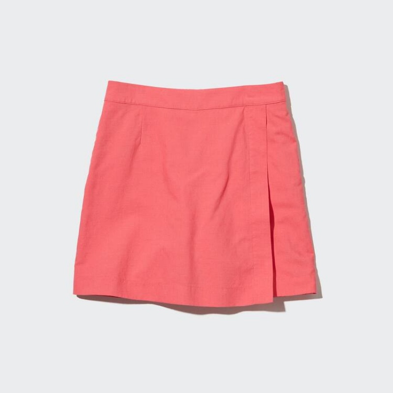 Uniqlo Linen Blend Skort Women's Skirts Pink | NRCYPH425