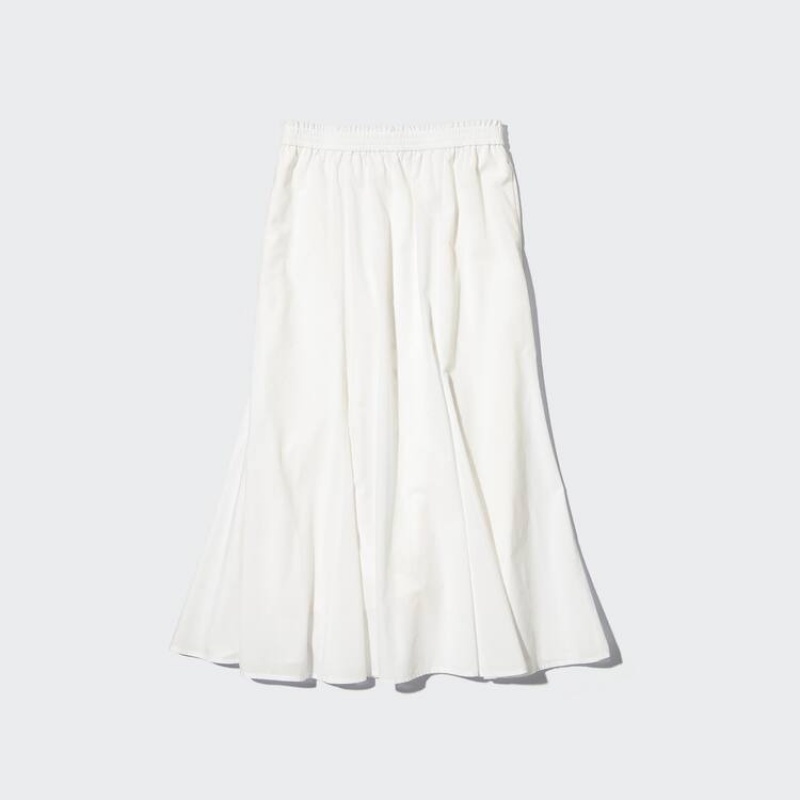 Uniqlo Long Women\'s Skirts White | SZQGCH619