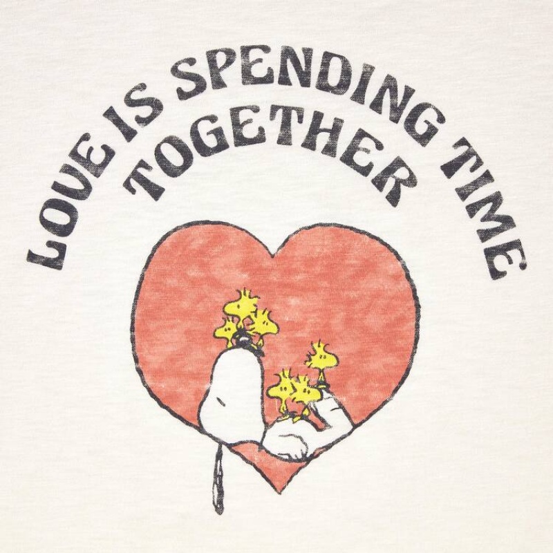 Uniqlo Love Sunshine & Peanuts Ut Graphic Women's T Shirts White | LQSONG457