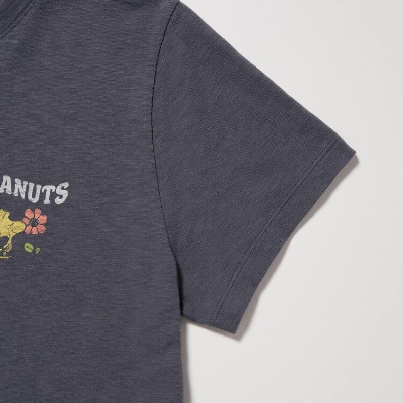 Uniqlo Love Sunshine & Peanuts Ut Graphic Women's T Shirts Dark Grey | JMBYEL217