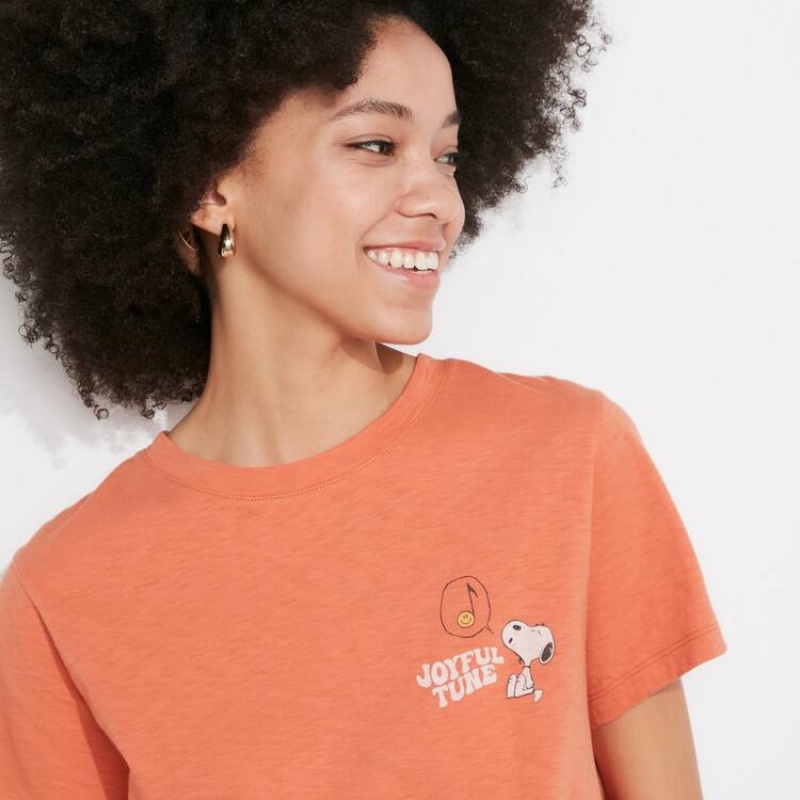 Uniqlo Love Sunshine & Peanuts Ut Graphic Women's T Shirts Orange | JLRGAK682