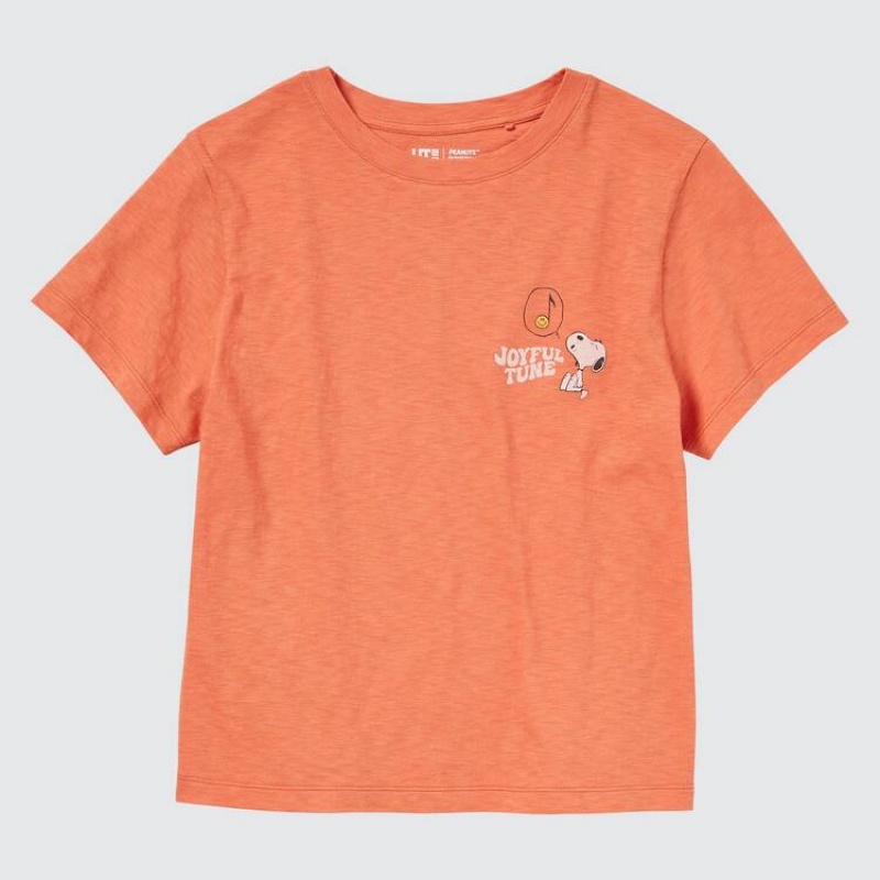 Uniqlo Love Sunshine & Peanuts Ut Graphic Women's T Shirts Orange | JLRGAK682