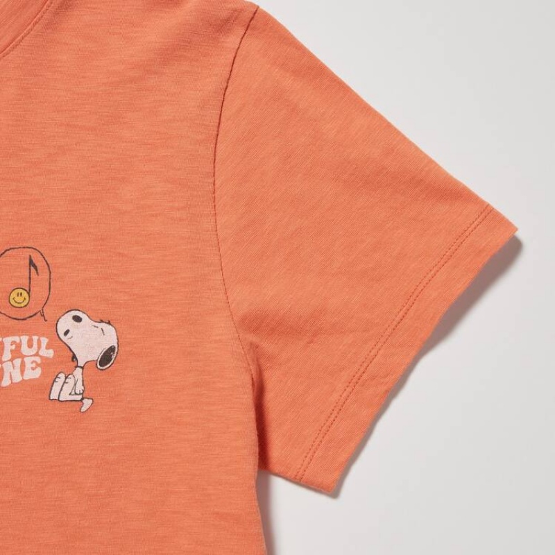 Uniqlo Love Sunshine & Peanuts Ut Graphic Women's T Shirts Orange | JLRGAK682