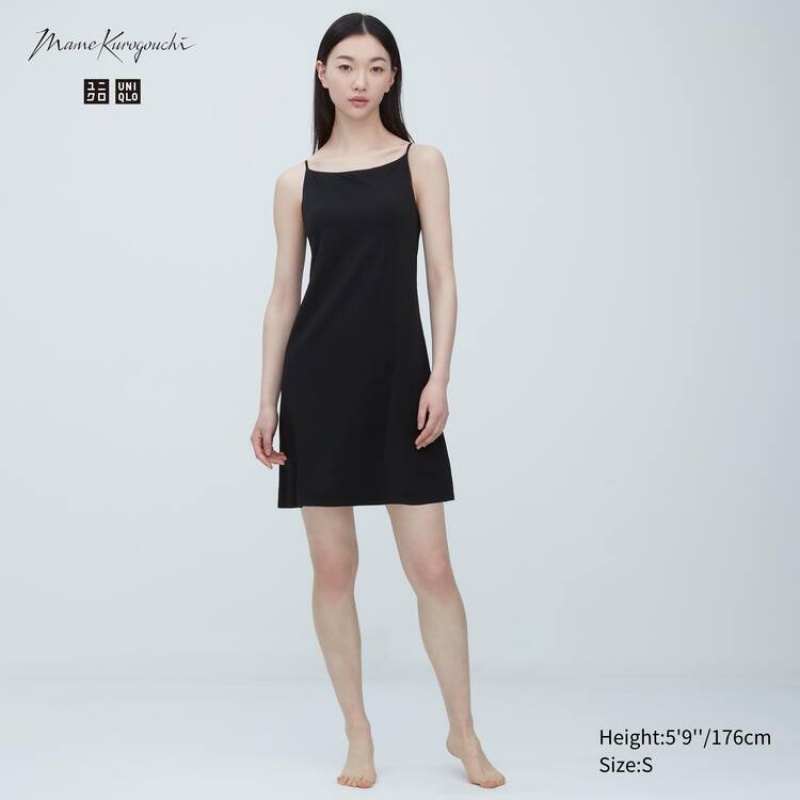 Uniqlo Mame Kurogouchi Airism Plunge Slip Women\'s Vest Black | APRIQE327