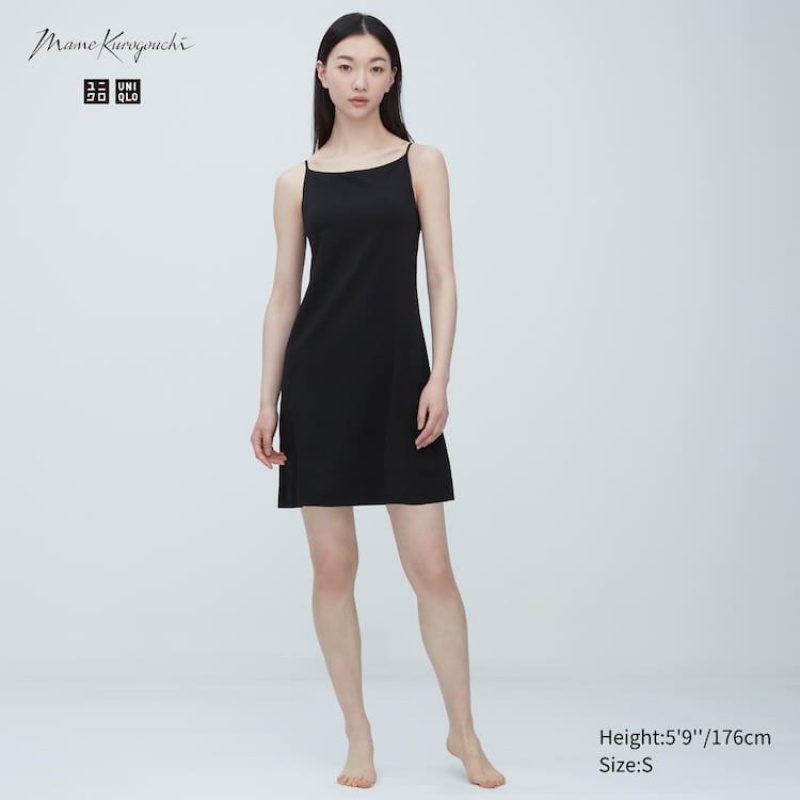 Uniqlo Mame Kurogouchi Airism Plunge Slip Women\'s Bras Black | JWEZVB820