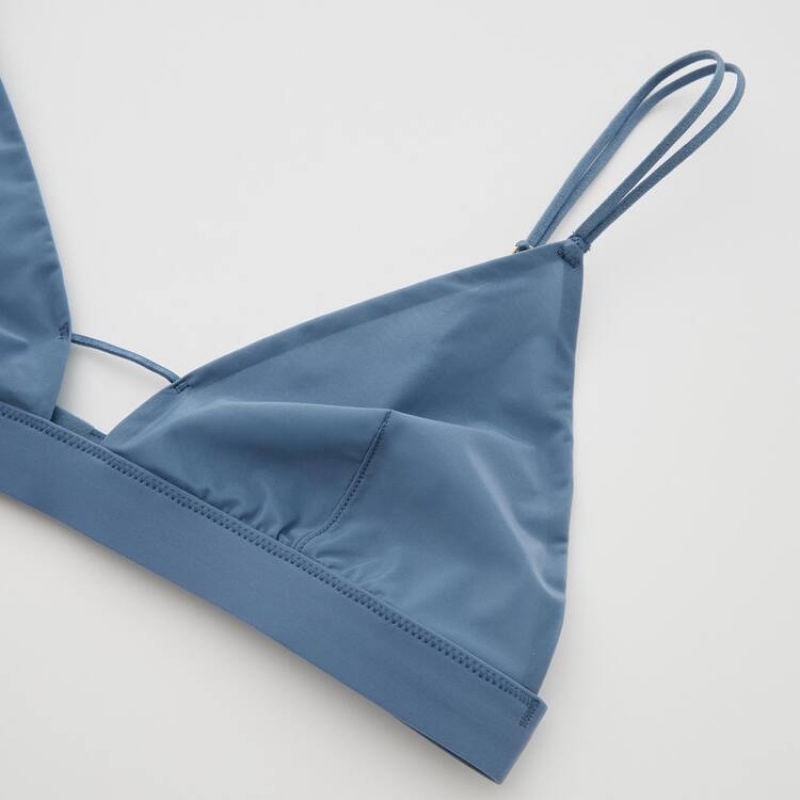 Uniqlo Mame Kurogouchi Sheer Triangle Wireless Women's Bras Blue | XWIDPV203